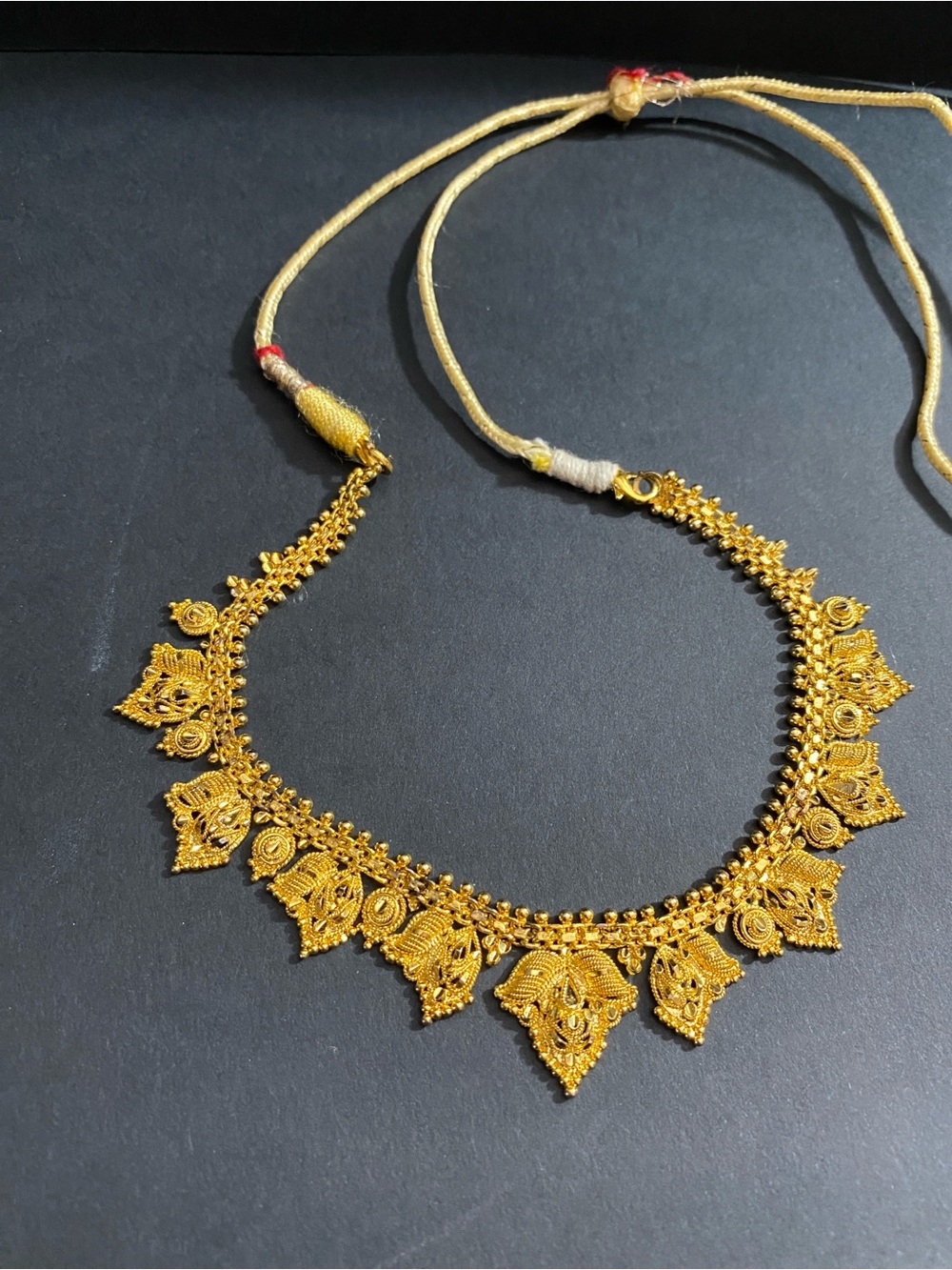 Gold-Tone Filigree Pendant Choker Necklace